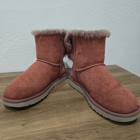 UGG mini Bailey bow corduroy boots dark red‎ - Picture 3 of 11